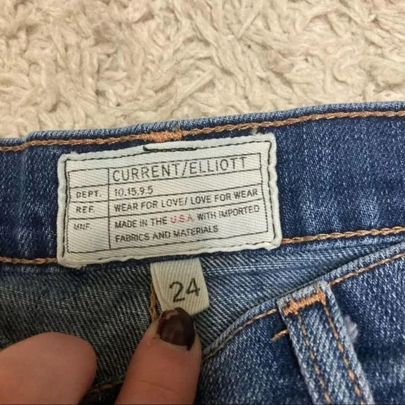 CURRENT/ELLIOTT High Rise Jeans The Stiletto Distressed High Waisted Button Fly - Picture 6 of 9